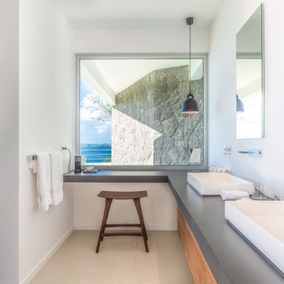 Bathroom at WV REP, Lorient, St. Barthelemy