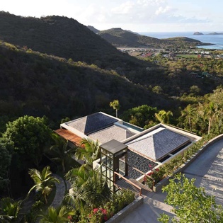 Aerial photo of WV VES, Lurin, St. Barthelemy