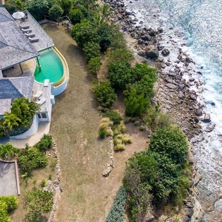 Aerial photo of WV TCK, Flamands Beach, St. Barthelemy