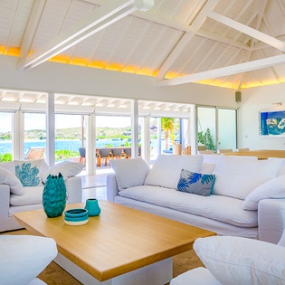 Living Room at WV BLE, Grand Cul de Sac, St. Barthelemy