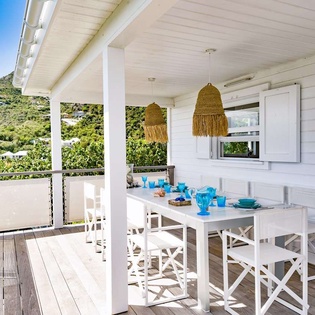 Deck at WV SBM, Grand Cul de Sac, St. Barthelemy