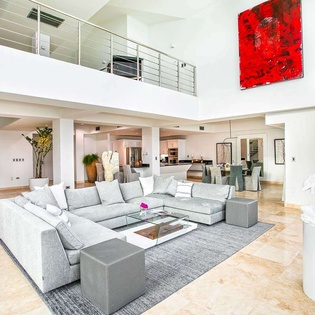 Living Room at PIE COV, Beachfront/Cupecoy, St. Martin