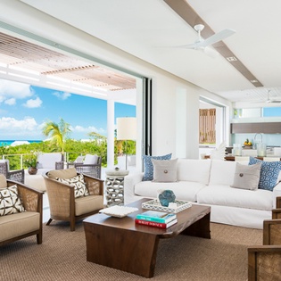 Living Room at TC BEO4, Babalua Beach, Turks & Caicos