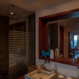 Bathroom at WV IDS, Pointe Milou, St. Barthelemy