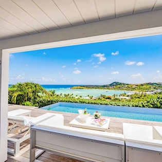 Deck at WV SBM, Grand Cul de Sac, St. Barthelemy