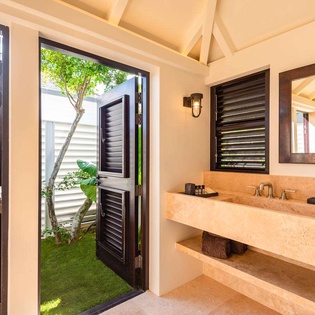 Bathroom at WV MNT, Pointe Milou, St. Barthelemy