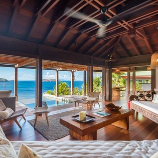 Living Room at WV BAY, Pointe Milou, St. Barthelemy