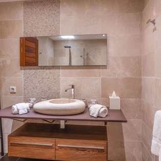 Bathroom at WV UPS, Pointe Milou, St. Barthelemy