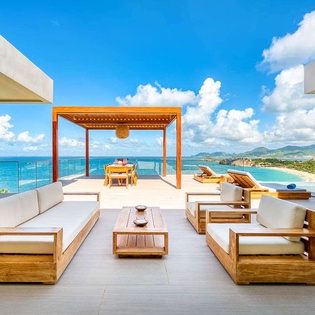 Patio at PIE AMA, Hillside/Baie Rouge, St. Martin