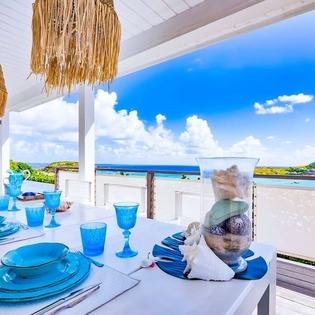Deck at WV SBM, Grand Cul de Sac, St. Barthelemy