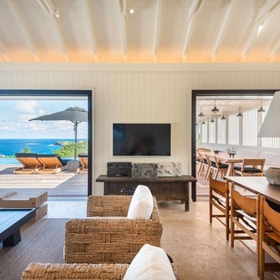 Living Room at WV MNT, Pointe Milou, St. Barthelemy