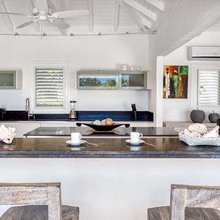 Kitchen at PIE LAN, Hillside/Terres Basses, St. Martin