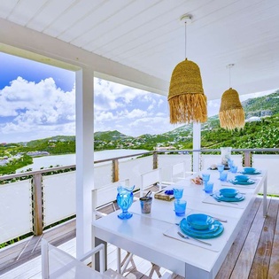 Deck at WV SBM, Grand Cul de Sac, St. Barthelemy