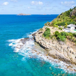 Aerial photo of WV TCK, Flamands Beach, St. Barthelemy