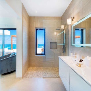 Bathroom at PIE AMA, Hillside/Baie Rouge, St. Martin