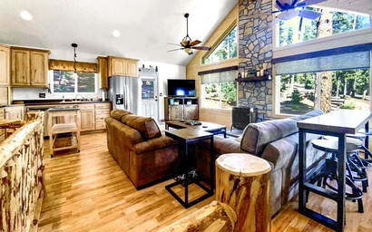 Mellow Meadows | Duck Creek Cabin | Fireplace | Forest Views