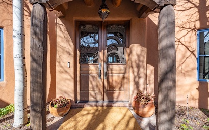 Santa Fe Hacienda Style Estate | Courtyard and Fireplaces 3