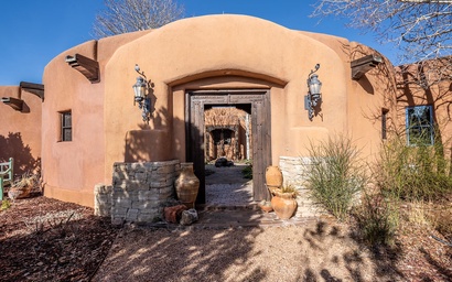 Santa Fe Hacienda Style Estate | Courtyard and Fireplaces 4