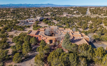 Santa Fe Hacienda Style Estate | Courtyard and Fireplaces
