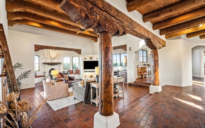 Santa Fe Hacienda Style Estate | Courtyard and Fireplaces 6