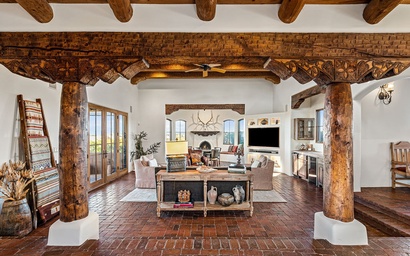 Santa Fe Hacienda Style Estate | Courtyard and Fireplaces 5