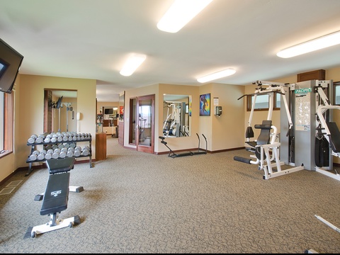 Well-equipped fitness center with free weights, strength machines, and cardio equipment lets you maintain your workout routine while away from home.