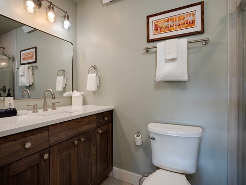 Step into your private retreat with soft lighting, plush towels, and a spotless space designed for your comfort and relaxation.