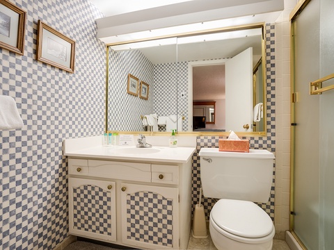 Your private bathroom features a spacious vanity, fresh towels, and everything you need to feel right at home during your stay.