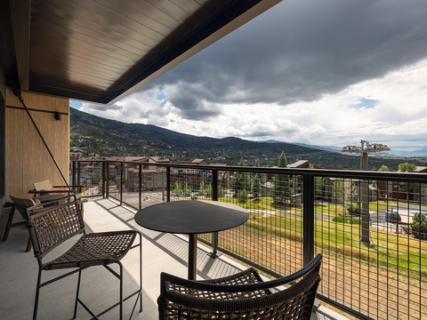 Sip your morning coffee while taking in sweeping mountain and sea views from your private balcony, where dramatic clouds and lush surroundings create an ever-changing backdrop.