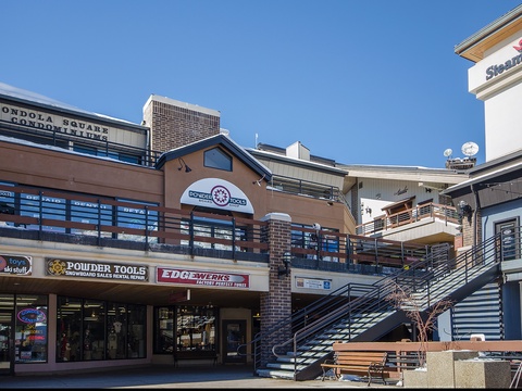 Commercial shopping district with restaurants and retail shops near the property, offering convenient access to dining and services during your mountain getaway.