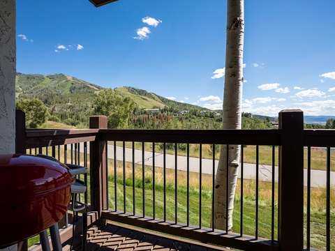 Mountain vista framed by your private balcony—perfect for grilling and unwinding amid nature's quiet beauty.