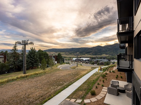The property is nestled in a scenic mountain setting offering a peaceful, picturesque backdrop.