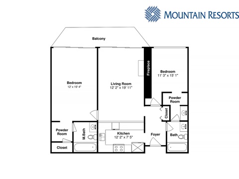 This open layout offers two bedrooms, two full baths, and a dedicated kitchen—ideal for families or groups seeking space and comfort.