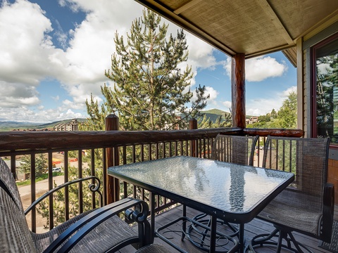 Your private balcony overlooks stunning mountain and valley views, perfect for morning coffee or evening relaxation surrounded by fresh mountain air and natural beauty.