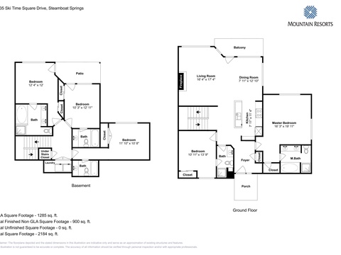 A detailed floor plan of this vacation rental showing spacious bedrooms, multiple bathrooms, and a layout designed for your group's comfort and convenience.