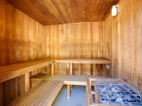 Unwind in your private sauna, where warm wood envelops you in comfort and the soothing heat melts away stress after a day of exploring.