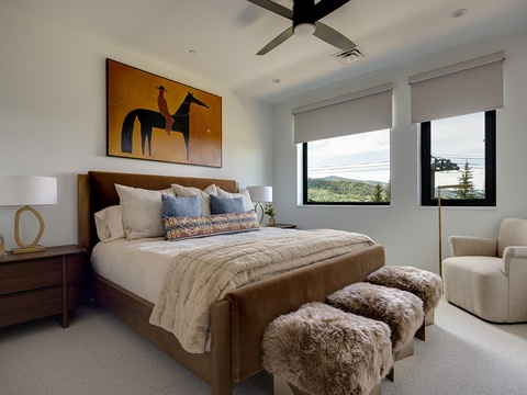 Sink into plush bedding and unwind in your private retreat, where textured layers and a calming palette create the perfect haven for restful nights.