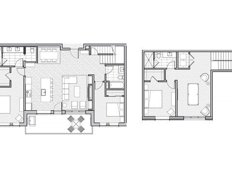 Floor plan showing a multi-level layout with spacious living areas, multiple bedrooms, and an inviting outdoor dining space to help you envision your stay.