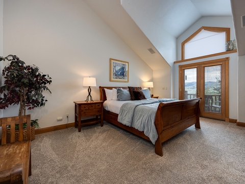 Unwind in your tranquil bedroom sanctuary, where vaulted ceilings and soft natural light create a peaceful retreat for restful nights and relaxing mornings.