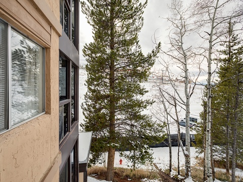 The property sits nestled among tall pines and aspens in a peaceful mountain setting, offering a serene retreat from the everyday.