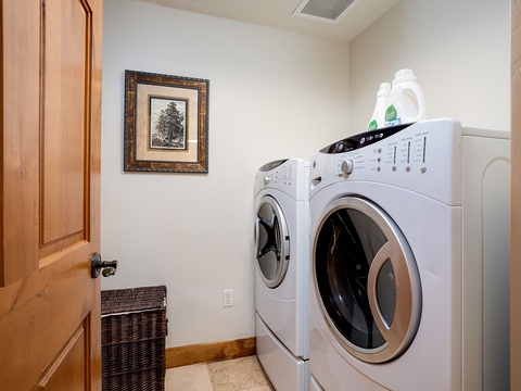 Your private laundry room makes packing light easy—fresh clothes whenever you need them, with detergent provided for your convenience.