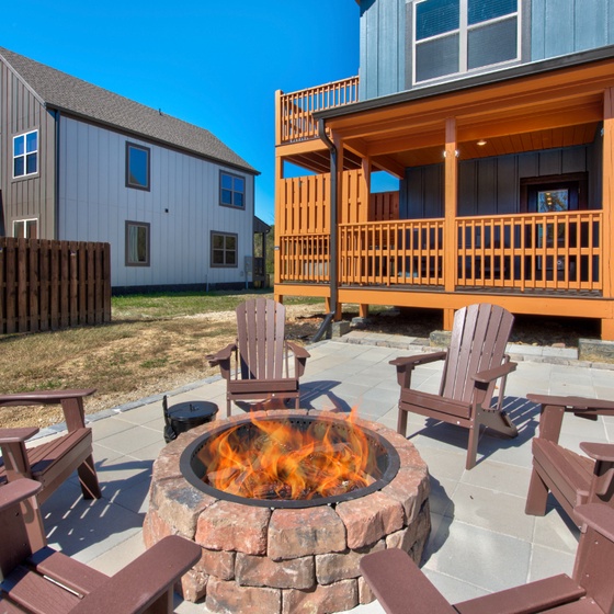 Blue Bella's crackling fire pit