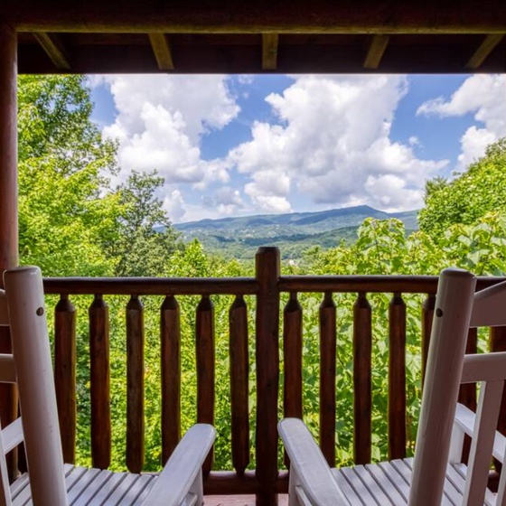Mountain Sunrise's deck with stunning views