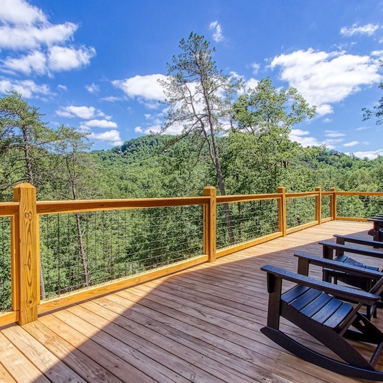 Smokey Peak Inn's deck with stunning views