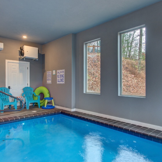 Pine Haven Cabin's private heated indoor pool