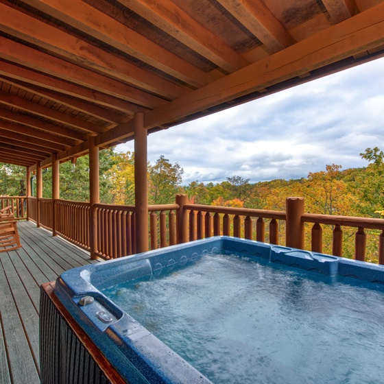 Raccoon Heaven's bubbling hot tub