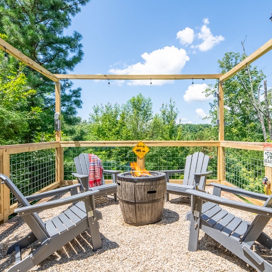 Madison's Retreat's crackling firepit