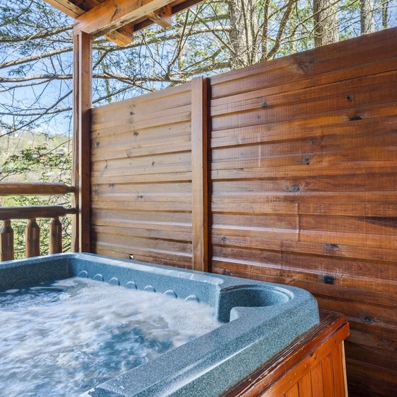 Lazy Dazy's private hot tub