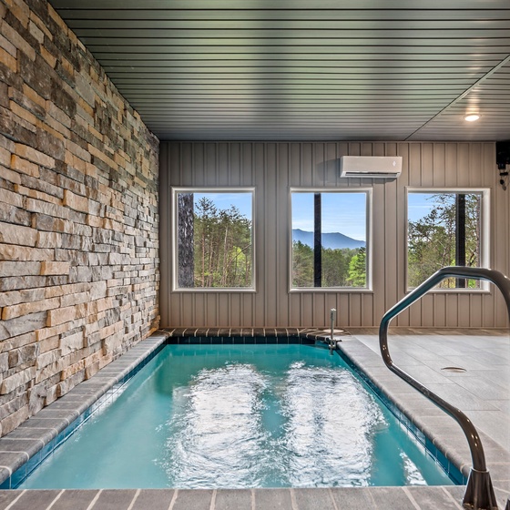 Mountain Bliss' private indoor heated pool