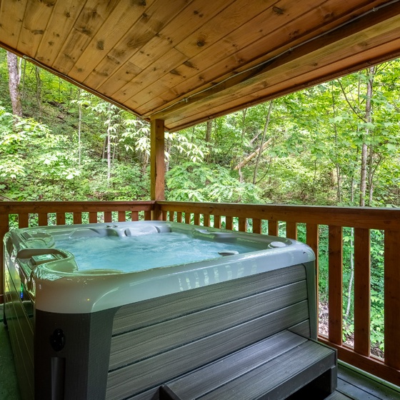 Timber Tails' private hot tub